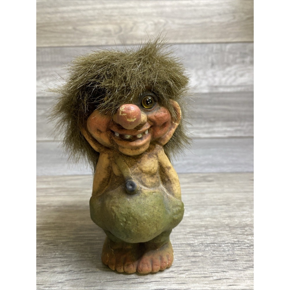 VTG Nyform Troll Boy Hands in Pockets Norwegian Folklore Collectible Brown Hair
